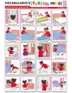 Lámina de vocabulario visual. Autonomía personal: Limpio y ordeno mi habitación 2