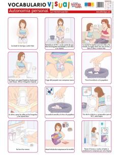 Lámina de vocabulario visual. Autonomía personal: La menstruación 2
