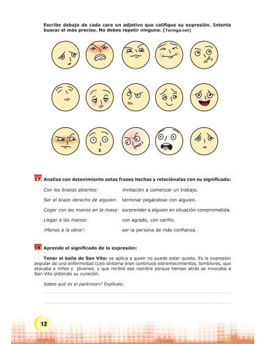 Palabras. Expresión y vocabulario · Nivel 2. Cuaderno 1: El ser humano. Cuerpo y persona