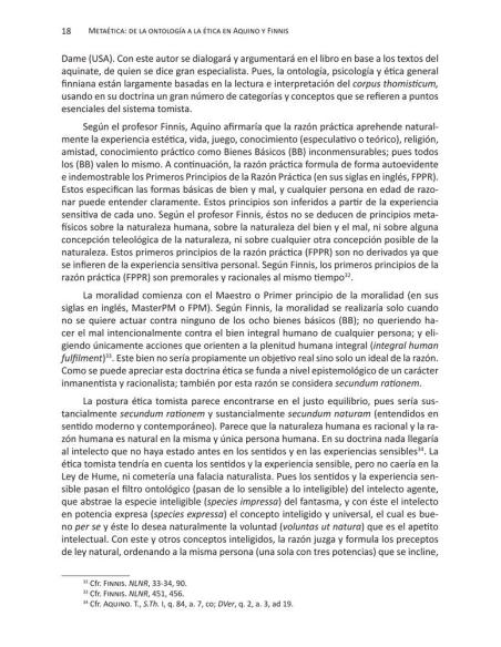 Metaética: de la ontología a la ética en Aquino y Finnis