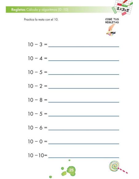Regletas 2. Cálculo y algoritmos (0-10)