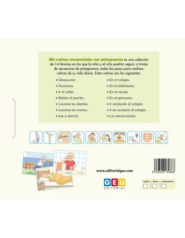 Mis rutinas secuenciadas con pictogramas (versión chica)