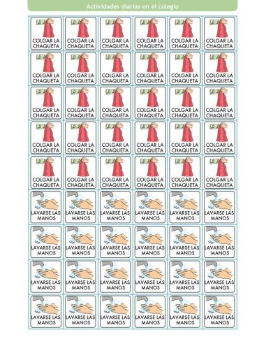 Libreta de pegatinas con pictogramas El colegio