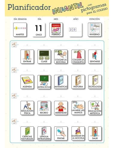 Planificador Infantil de pictogramas para El colegio GEU