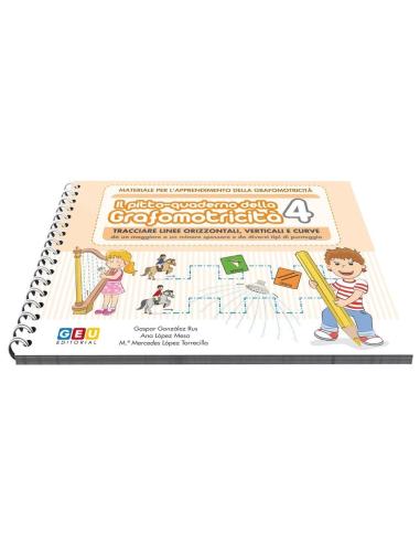 Pictocuaderno de grafomotricidad 4: Trazado de líneas horizontales, verticales y onduladas