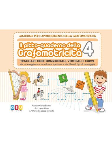 Pictocuaderno de grafomotricidad 4: Trazado de líneas horizontales, verticales y onduladas