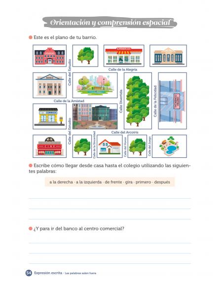 Expresión escrita. Las palabras salen fuera