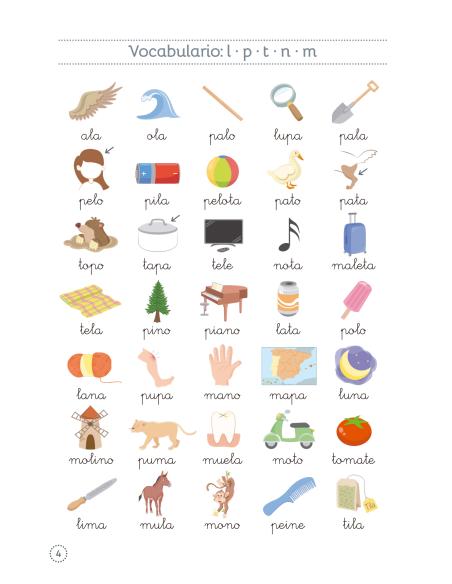 Lecturas comprensivas 1. Leo sílabas directas 1. Pauta cuadrícula