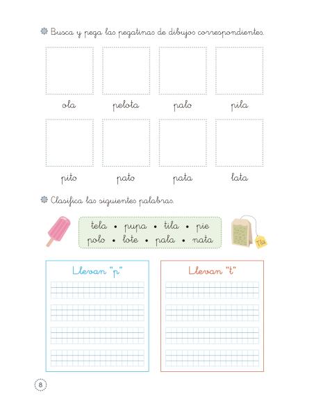 Lecturas comprensivas 1. Leo sílabas directas 1. Pauta cuadrícula