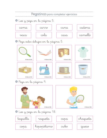 Lecturas comprensivas 2. Leo sílabas directas 2. Pauta cuadrícula