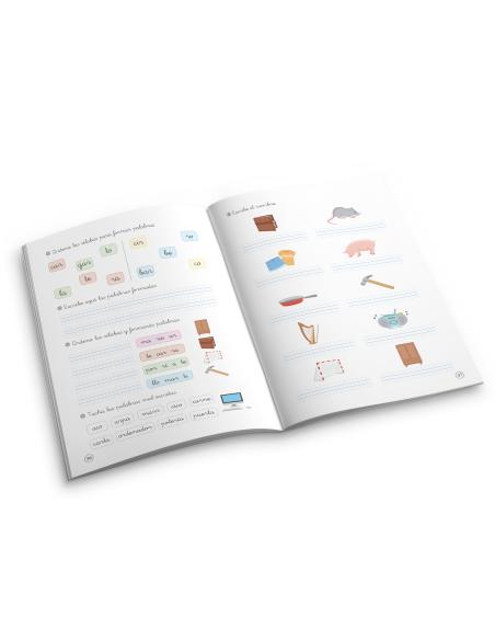 Lecturas comprensivas 3. Leo sílabas inversas. Pauta cuadrícula