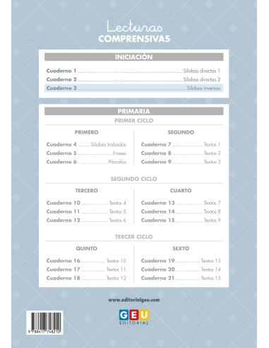 Lecturas comprensivas 3. Leo sílabas inversas....