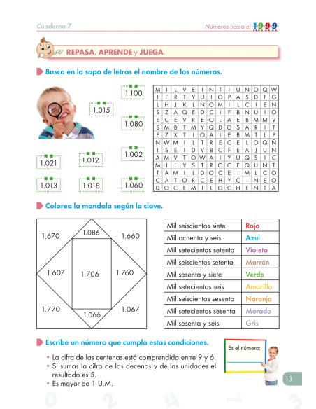 Cuaderno de Refuerzo de Matemáticas comprensivas - Números 7