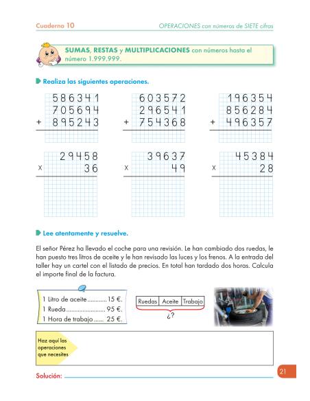 Cuaderno de Refuerzo de Matemáticas comprensivas. Números y Cálculo 10