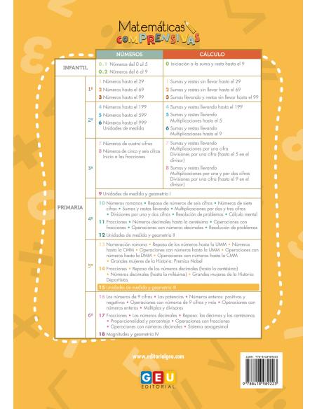 Cuaderno de Refuerzo de Matemáticas comprensivas. Números y Cálculo 15
