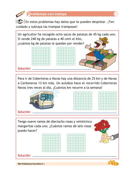 Mis Problemas Favoritos 5.1 - Tres Operaciones: Sumas, Restas, Multiplicaciones y/o Divisiones