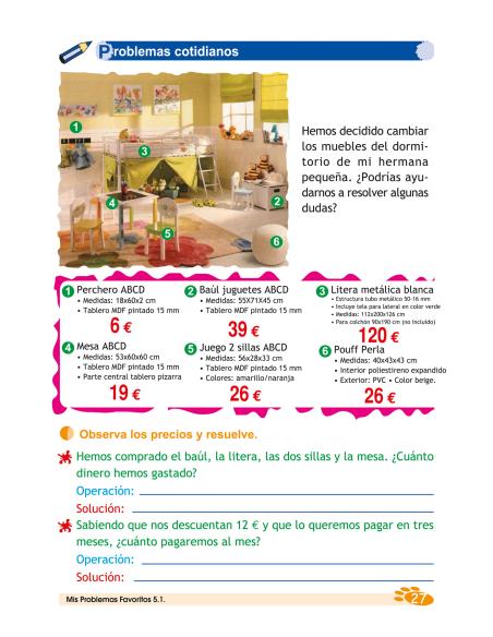 Mis Problemas Favoritos 5.1 - Tres Operaciones: Sumas, Restas, Multiplicaciones y/o Divisiones
