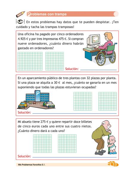 Mis Problemas Favoritos 5.1 - Tres Operaciones: Sumas, Restas, Multiplicaciones y/o Divisiones