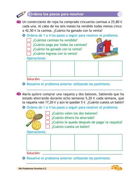 Mis Problemas Favoritos 5.2 - Números decimales II. Fracciones II