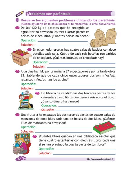 Mis Problemas Favoritos 6.2 - Números decimales III. Fracciones III. Porcentajes
