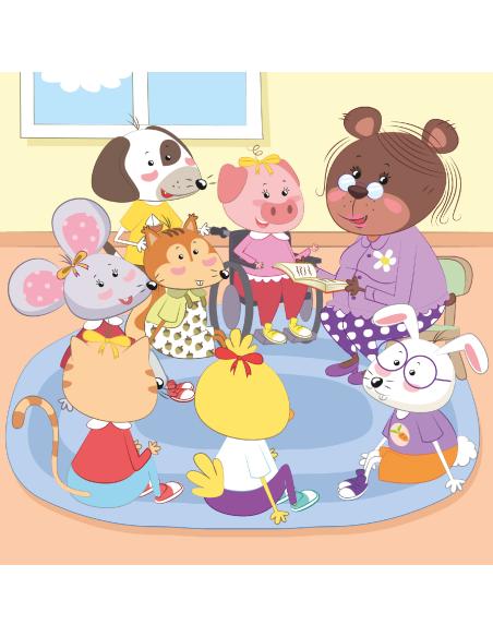 Nora y Nico. Nora va al colegio