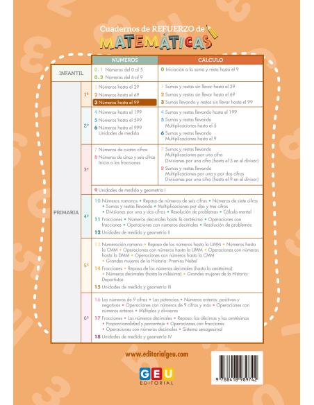 Cuadernos de refuerzo de matemáticas. Matemáticas comprensivas. Números 3