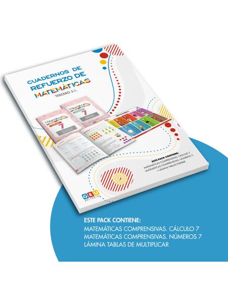 Pack cuadernos de refuerzo de matemáticas, tercero 3.1