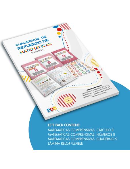 Pack cuadernos de refuerzo de matemáticas, tercero 3.2