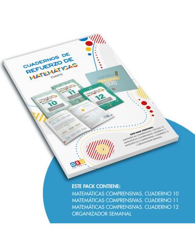 Pack cuadernos de refuerzo de matemáticas, cuarto