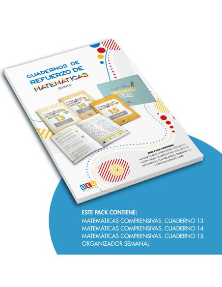Pack cuadernos de refuerzo de matemáticas, quinto de primaria