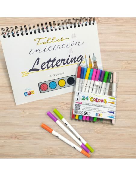 Pack rotuladores y cuaderno de lettering