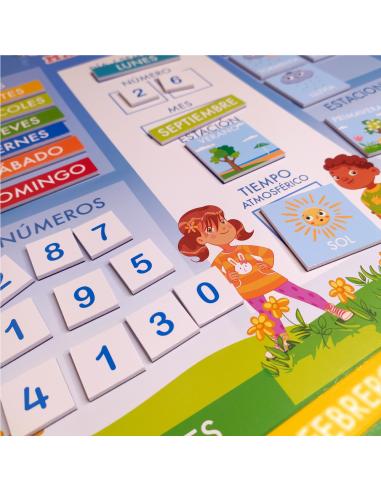 Calendario magnético infantil Montessori, Niños...