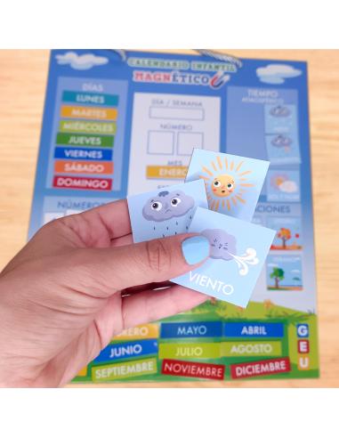 Calendario magnético infantil Montessori, Niños...