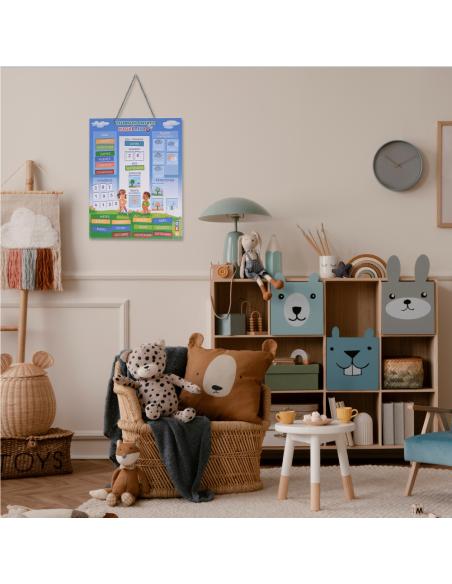 Calendario magnético infantil Montessori, Niños +5, Calendario educativo de pared