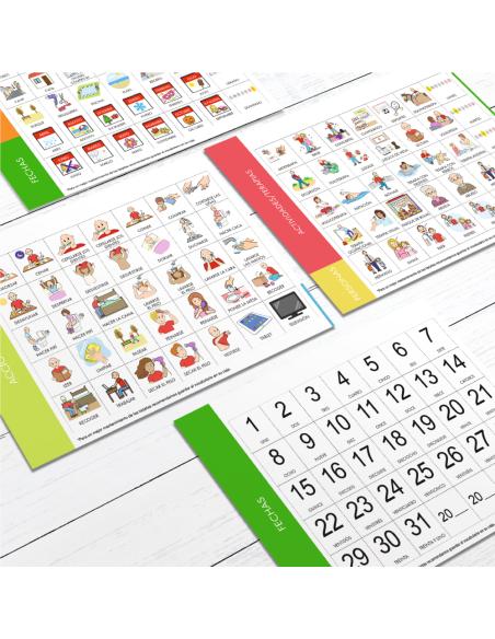 Planificador visual con velcro adhesivo diario