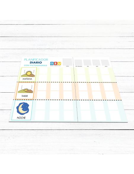 Planificador visual con velcro adhesivo diario
