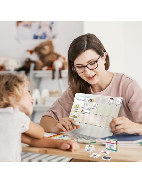 Planificador visual con velcro adhesivo diario