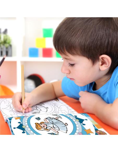 Princesas Disney. Mandalas para colorear más set de 12 colores  para pintar. Cuaderno en A4 con dibujos de princesas para pintar