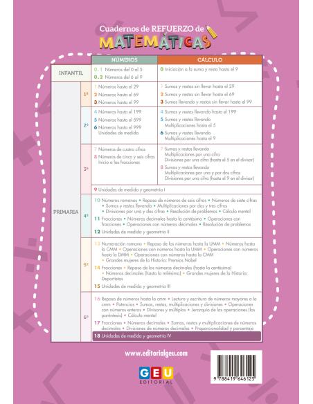 Cuaderno de refuerzo de matemáticas - Matemáticas comprensivas 18