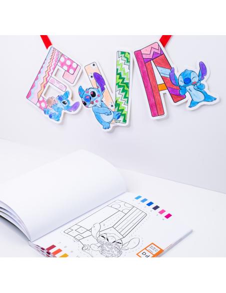 Kit Pintar por Números Stitch: Libro para Colorear Disney + 12 Lápices acuarelables - Manualidades stitch para calmar y relajar