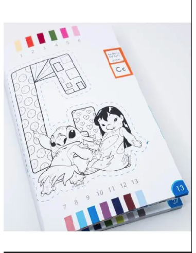 Libro para Pintar por números Lilo y Stitch....