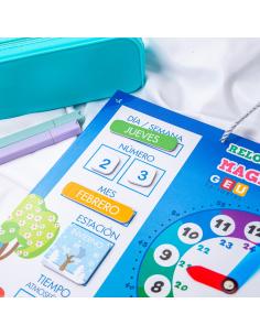 Calendario reloj magnético infantil. 2