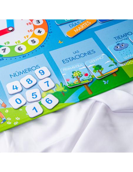 Calendario reloj magnético infantil.