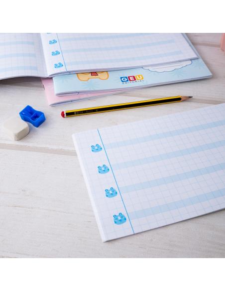 Pack de libretas en cuadrícula con pauta sombreada 8mm