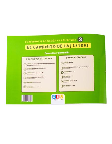 El caminito de las letras · Cuaderno 3 · Pauta destacada 6 mm