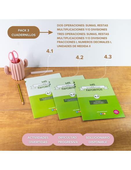 Pack problemas de matemáticas para primaria 4