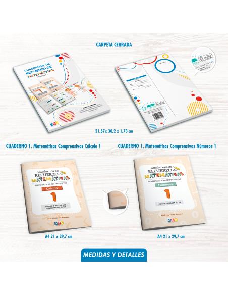 Pack cuadernos de refuerzo de matemáticas, Primero 1.1