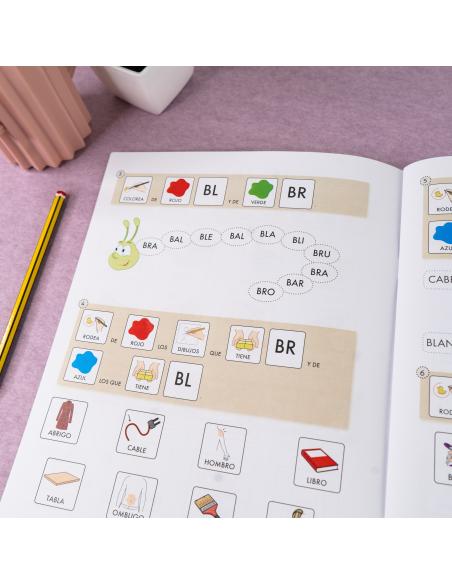 Lecturas comprensivas 4A. Leo sílabas trabadas. Adaptación con pictogramas