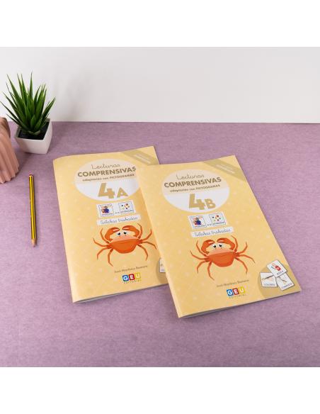 Lecturas comprensivas 4B. Leo sílabas trabadas. Adaptación con pictogramas