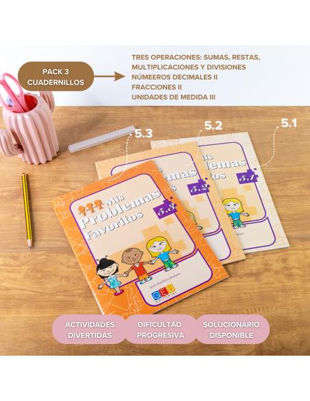 Pack problemas de matemáticas para primaria 5